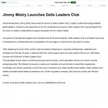 Jimmy Mistry launches Della Leaders Club